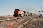 Santa Fe SD75M #248 leads a westbound doublestack 